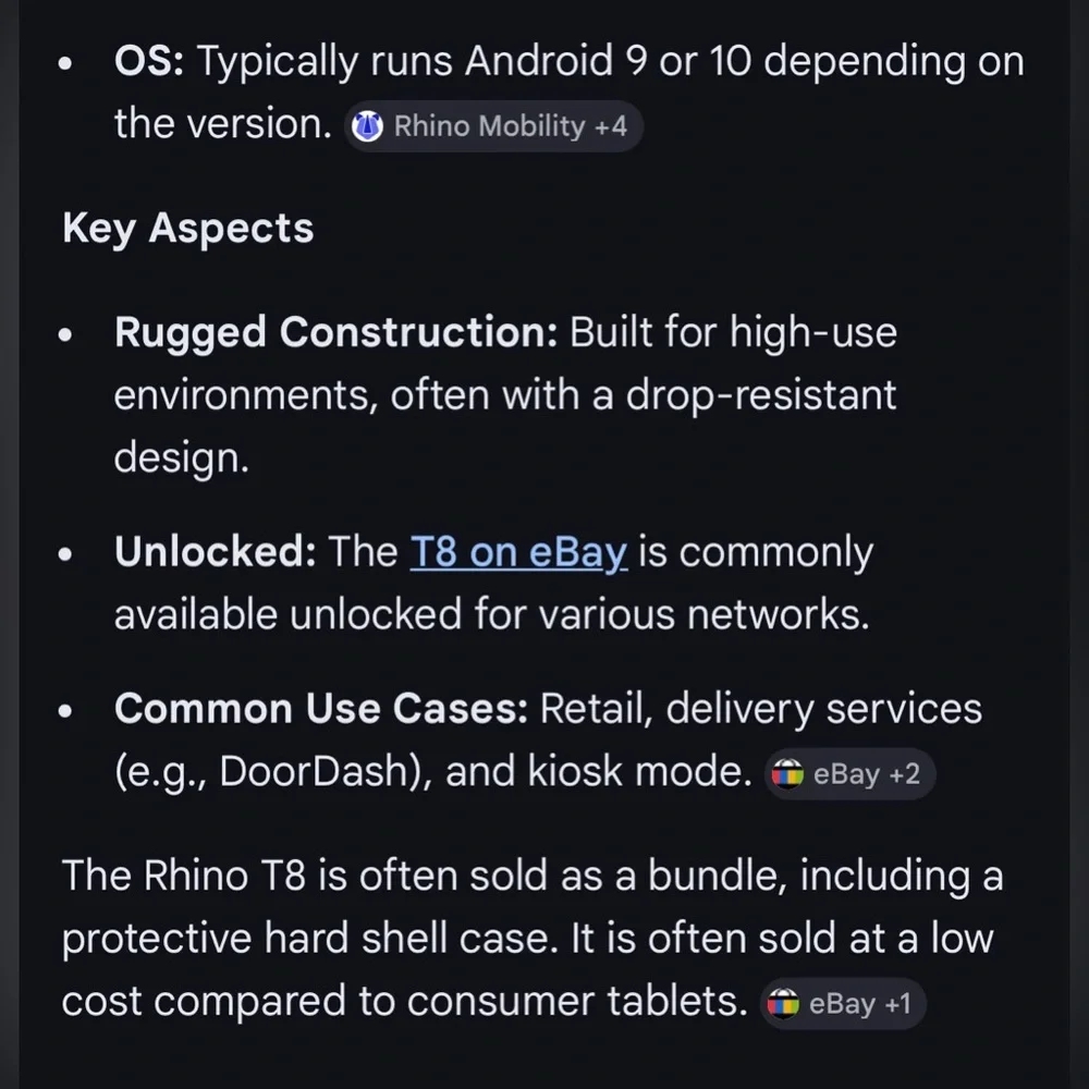 🖤Rhino T8 32GB Black Unlocked Tablet🖤